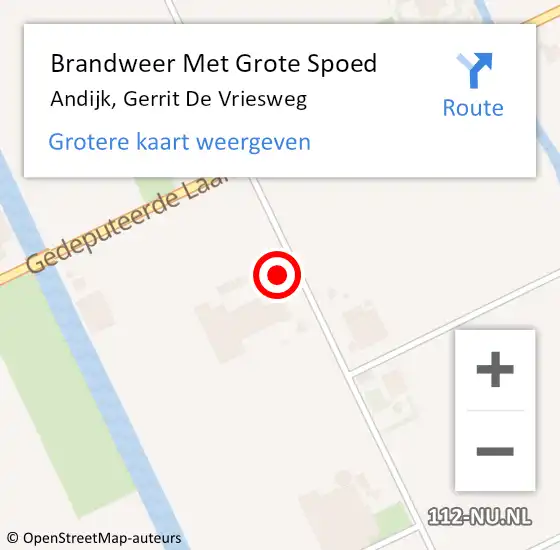 Locatie op kaart van de 112 melding: Brandweer Met Grote Spoed Naar Andijk, Gerrit De Vriesweg op 28 juni 2016 01:28