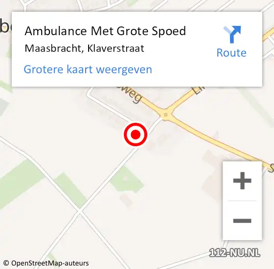 Locatie op kaart van de 112 melding: Ambulance Met Grote Spoed Naar Maasbracht, Klaverstraat op 28 juni 2016 04:10