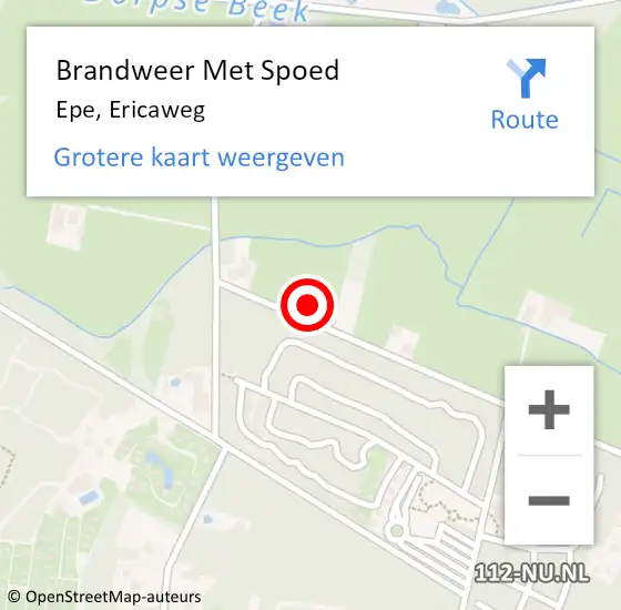 Locatie op kaart van de 112 melding: Brandweer Met Spoed Naar Epe, Ericaweg op 28 juni 2016 07:40