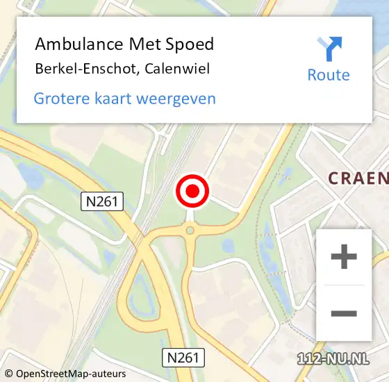 Locatie op kaart van de 112 melding: Ambulance Met Spoed Naar Berkel-Enschot, Calenwiel op 28 juni 2016 08:32