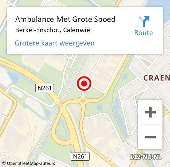 Locatie op kaart van de 112 melding: Ambulance Met Grote Spoed Naar Berkel-Enschot, Calenwiel op 28 juni 2016 08:36