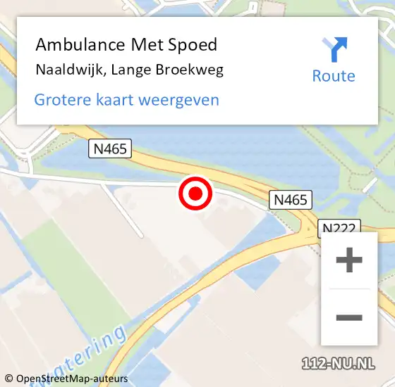 Locatie op kaart van de 112 melding: Ambulance Met Spoed Naar Naaldwijk, Lange Broekweg op 28 juni 2016 08:43