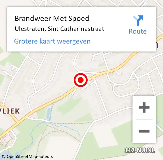 Locatie op kaart van de 112 melding: Brandweer Met Spoed Naar Ulestraten, Sint Catharinastraat op 28 juni 2016 09:18