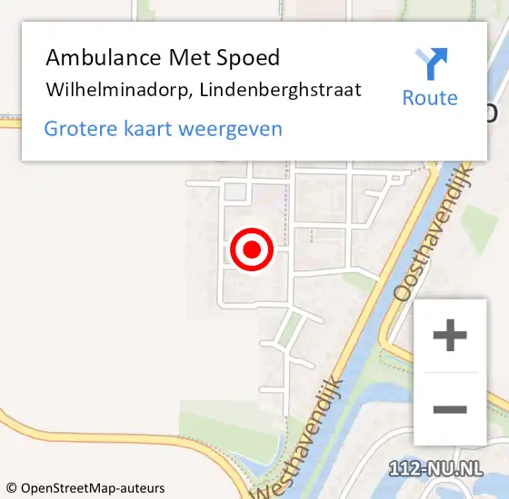 Locatie op kaart van de 112 melding: Ambulance Met Spoed Naar Wilhelminadorp, Lindenberghstraat op 28 juni 2016 09:39