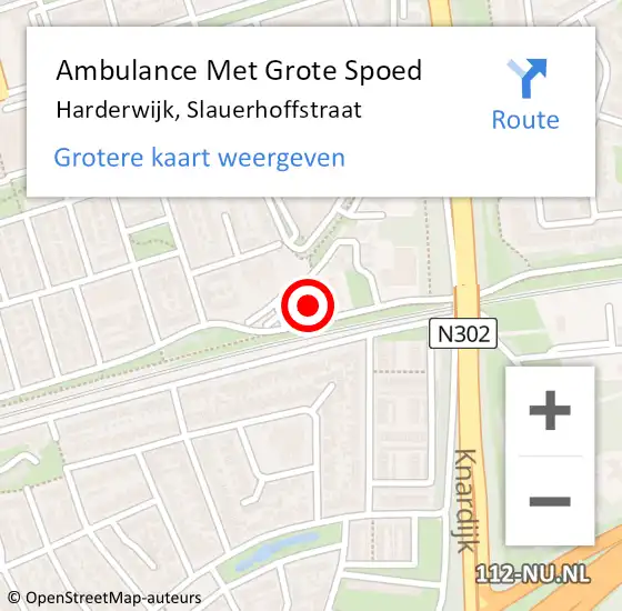 Locatie op kaart van de 112 melding: Ambulance Met Grote Spoed Naar Harderwijk, Slauerhoffstraat op 28 juni 2016 09:53