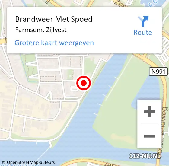 Locatie op kaart van de 112 melding: Brandweer Met Spoed Naar Farmsum, Zijlvest op 28 juni 2016 10:20