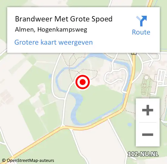 Locatie op kaart van de 112 melding: Brandweer Met Grote Spoed Naar Almen, Hogenkampsweg op 19 december 2013 15:13