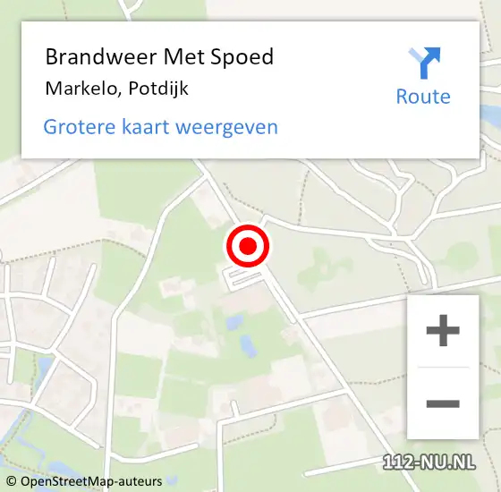 Locatie op kaart van de 112 melding: Brandweer Met Spoed Naar Markelo, Potdijk op 28 juni 2016 11:23