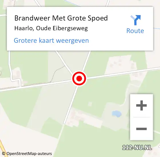 Locatie op kaart van de 112 melding: Brandweer Met Grote Spoed Naar Haarlo, Oude Eibergseweg op 28 juni 2016 11:49