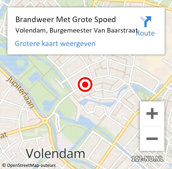 Locatie op kaart van de 112 melding: Brandweer Met Grote Spoed Naar Volendam, Burgemeester Van Baarstraat op 28 juni 2016 12:18