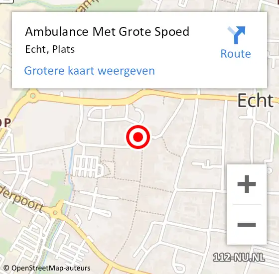 Locatie op kaart van de 112 melding: Ambulance Met Grote Spoed Naar Echt, Plats op 19 december 2013 15:33