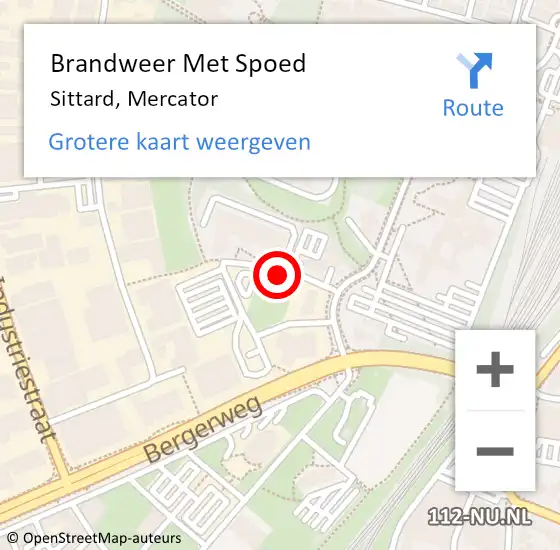 Locatie op kaart van de 112 melding: Brandweer Met Spoed Naar Sittard, Mercator op 28 juni 2016 15:41