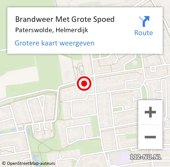 Locatie op kaart van de 112 melding: Brandweer Met Grote Spoed Naar Paterswolde, Helmerdijk op 19 december 2013 15:51