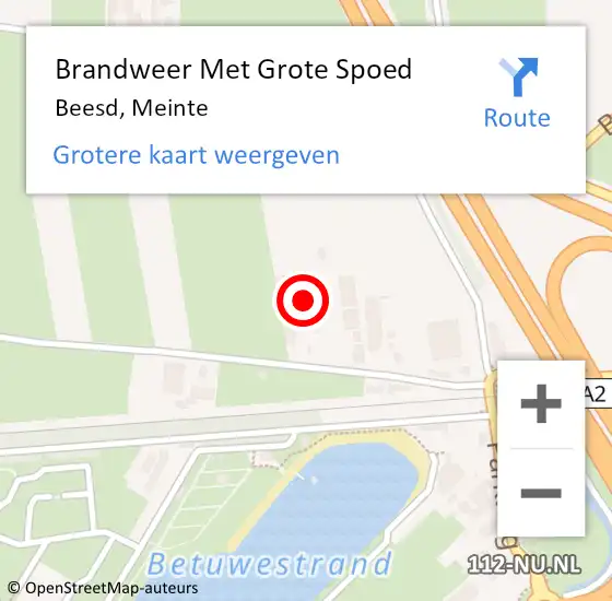 Locatie op kaart van de 112 melding: Brandweer Met Grote Spoed Naar Beesd, Meinte op 28 juni 2016 17:30