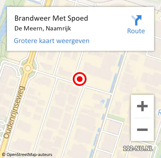 Locatie op kaart van de 112 melding: Brandweer Met Spoed Naar De Meern, Naamrijk op 28 juni 2016 18:16