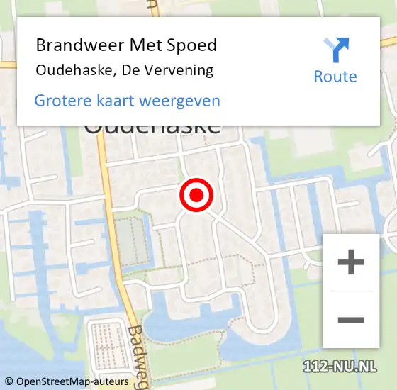 Locatie op kaart van de 112 melding: Brandweer Met Spoed Naar Oudehaske, De Vervening op 28 juni 2016 18:37