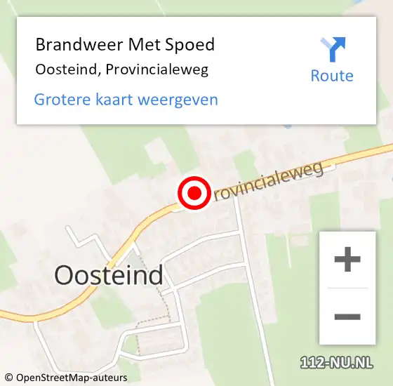 Locatie op kaart van de 112 melding: Brandweer Met Spoed Naar Oosteind, Provincialeweg op 28 juni 2016 18:51