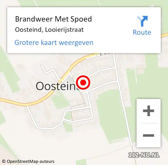 Locatie op kaart van de 112 melding: Brandweer Met Spoed Naar Oosteind, Looierijstraat op 28 juni 2016 18:53