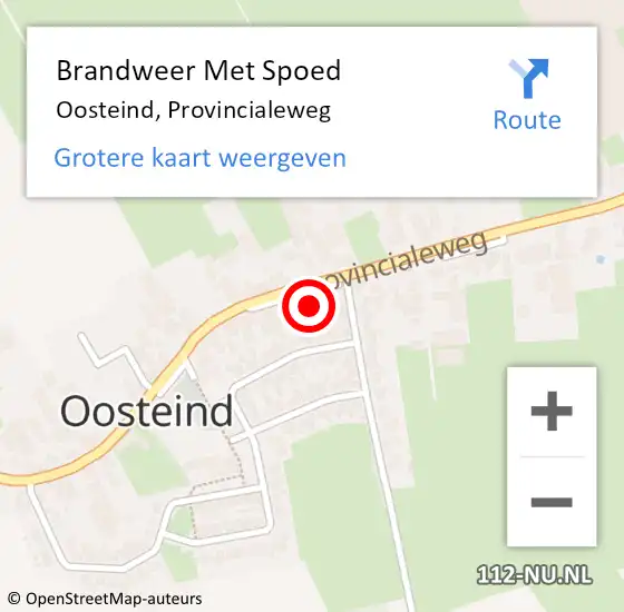 Locatie op kaart van de 112 melding: Brandweer Met Spoed Naar Oosteind, Provincialeweg op 28 juni 2016 18:53