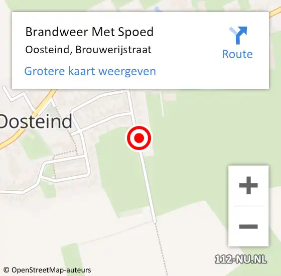 Locatie op kaart van de 112 melding: Brandweer Met Spoed Naar Oosteind, Brouwerijstraat op 28 juni 2016 19:02