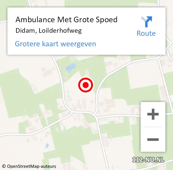 Locatie op kaart van de 112 melding: Ambulance Met Grote Spoed Naar Didam, Loilderhofweg op 28 juni 2016 19:14