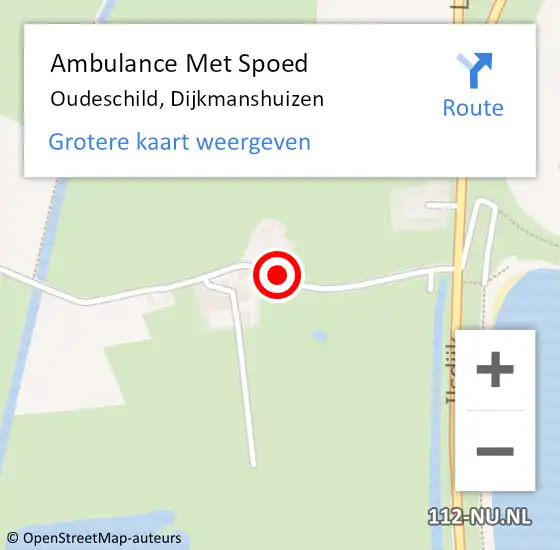 Locatie op kaart van de 112 melding: Ambulance Met Spoed Naar Oudeschild, Dijkmanshuizen op 28 juni 2016 19:19