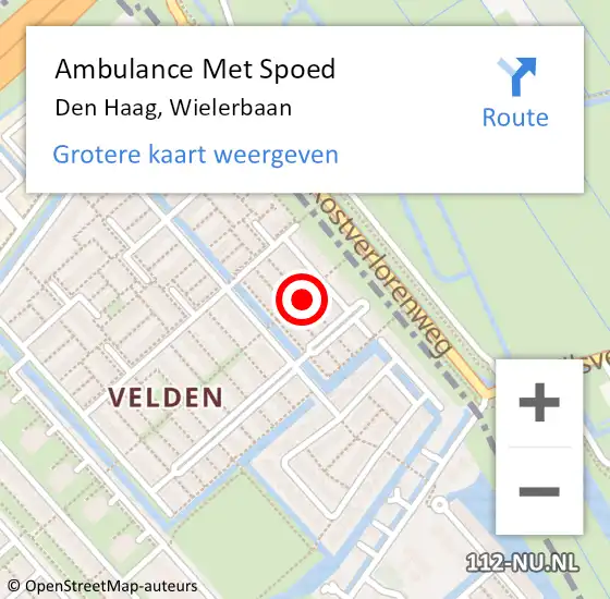 Locatie op kaart van de 112 melding: Ambulance Met Spoed Naar Den Haag, Wielerbaan op 29 juni 2016 04:15