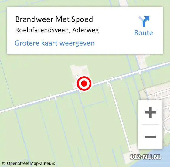 Locatie op kaart van de 112 melding: Brandweer Met Spoed Naar Roelofarendsveen, Aderweg op 29 juni 2016 05:01