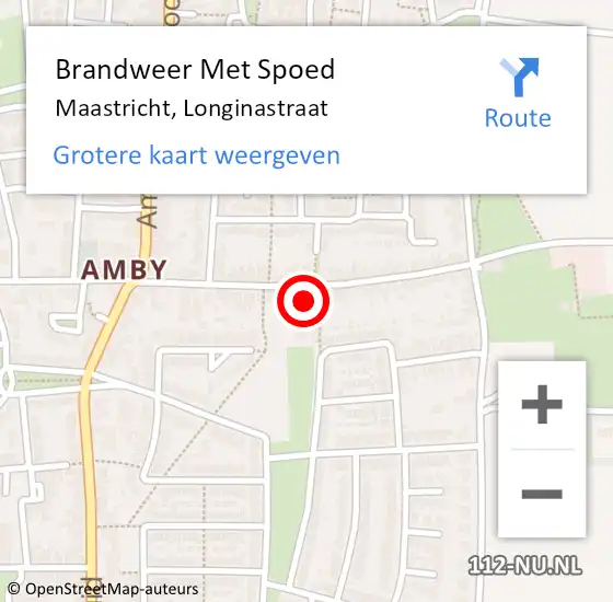 Locatie op kaart van de 112 melding: Brandweer Met Spoed Naar Maastricht, Longinastraat op 29 juni 2016 07:01