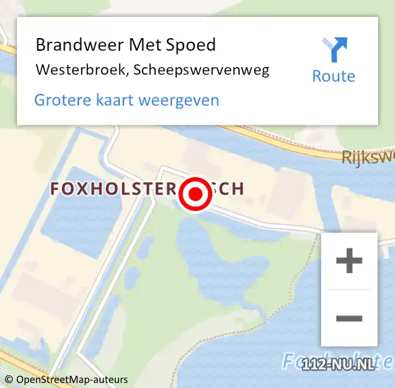 Locatie op kaart van de 112 melding: Brandweer Met Spoed Naar Westerbroek, Scheepswervenweg op 29 juni 2016 08:34