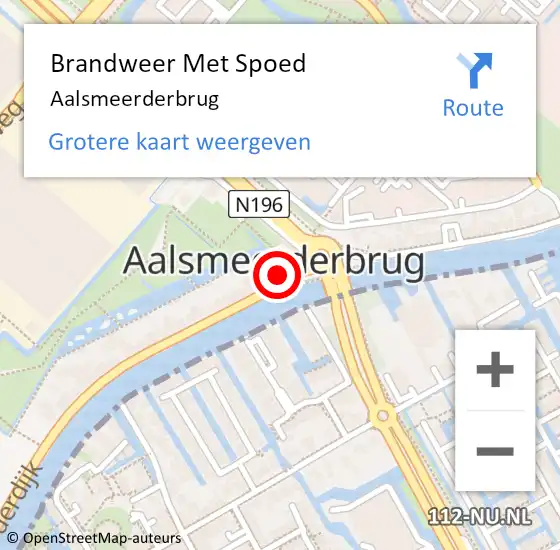 Locatie op kaart van de 112 melding: Brandweer Met Spoed Naar Aalsmeerderbrug op 29 juni 2016 08:45