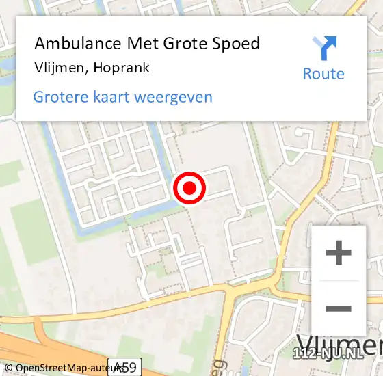 Locatie op kaart van de 112 melding: Ambulance Met Grote Spoed Naar Vlijmen, Hoprank op 29 juni 2016 10:08