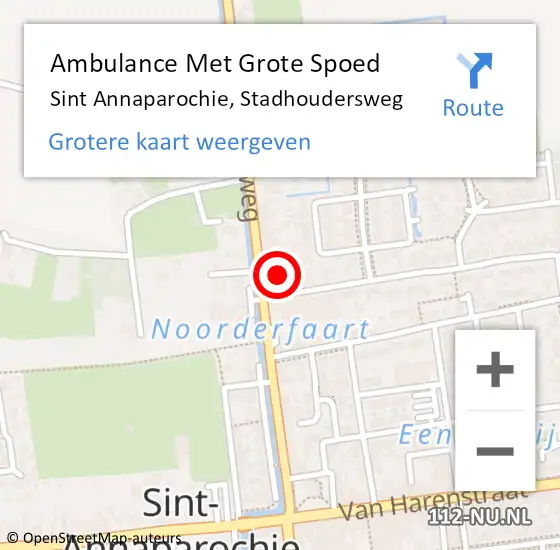 Locatie op kaart van de 112 melding: Ambulance Met Grote Spoed Naar Sint Annaparochie, Stadhoudersweg op 29 juni 2016 12:13