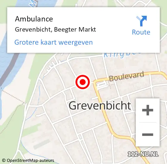 Locatie op kaart van de 112 melding: Ambulance Grevenbicht, Beegter Markt op 19 december 2013 17:10