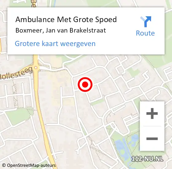 Locatie op kaart van de 112 melding: Ambulance Met Grote Spoed Naar Boxmeer, Jan van Brakelstraat op 29 juni 2016 16:31