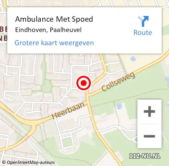 Locatie op kaart van de 112 melding: Ambulance Met Spoed Naar Eindhoven, Paalheuvel op 29 juni 2016 17:32