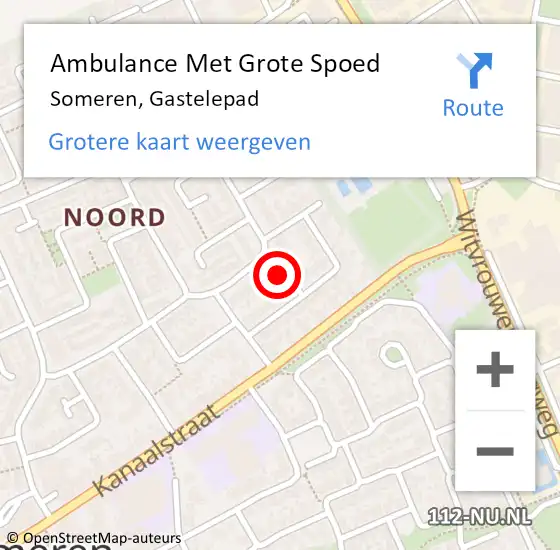 Locatie op kaart van de 112 melding: Ambulance Met Grote Spoed Naar Someren, Gastelepad op 29 juni 2016 17:44