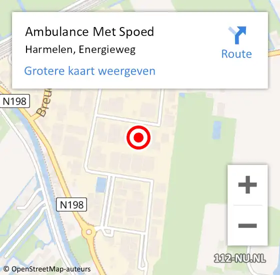 Locatie op kaart van de 112 melding: Ambulance Met Spoed Naar Harmelen, Energieweg op 29 juni 2016 17:45