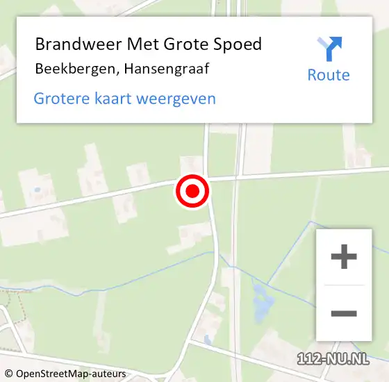 Locatie op kaart van de 112 melding: Brandweer Met Grote Spoed Naar Beekbergen, Hansengraaf op 19 december 2013 17:32