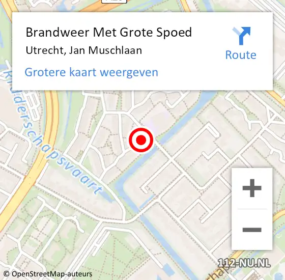 Locatie op kaart van de 112 melding: Brandweer Met Grote Spoed Naar Utrecht, Jan Muschlaan op 29 juni 2016 19:36