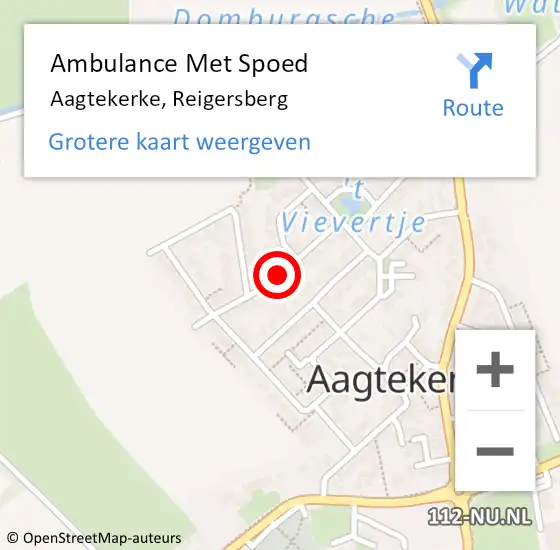 Locatie op kaart van de 112 melding: Ambulance Met Spoed Naar Aagtekerke, Reigersberg op 29 juni 2016 22:21