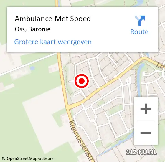 Locatie op kaart van de 112 melding: Ambulance Met Spoed Naar Oss, Baronie op 29 juni 2016 22:42