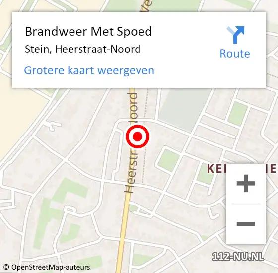 Locatie op kaart van de 112 melding: Brandweer Met Spoed Naar Stein, Heerstraat-Noord op 30 juni 2016 00:25