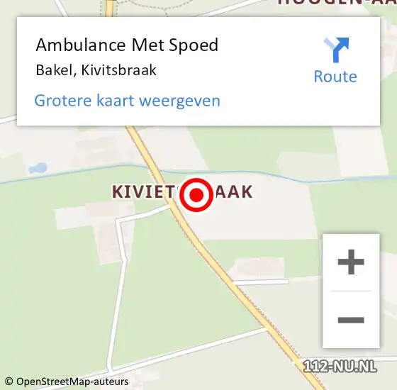 Locatie op kaart van de 112 melding: Ambulance Met Spoed Naar Bakel, Kivitsbraak op 30 juni 2016 06:53
