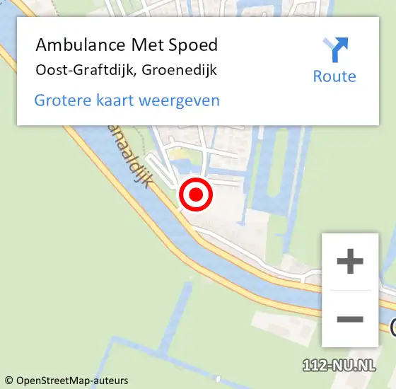 Locatie op kaart van de 112 melding: Ambulance Met Spoed Naar Oost-Graftdijk, Groenedijk op 19 december 2013 18:18