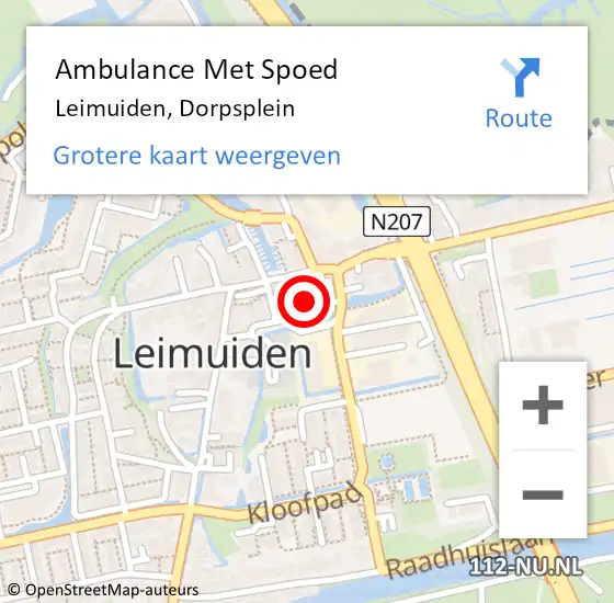 Locatie op kaart van de 112 melding: Ambulance Met Spoed Naar Leimuiden, Dorpsplein op 30 juni 2016 08:30