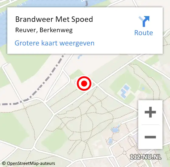 Locatie op kaart van de 112 melding: Brandweer Met Spoed Naar Reuver, Berkenweg op 30 juni 2016 09:05