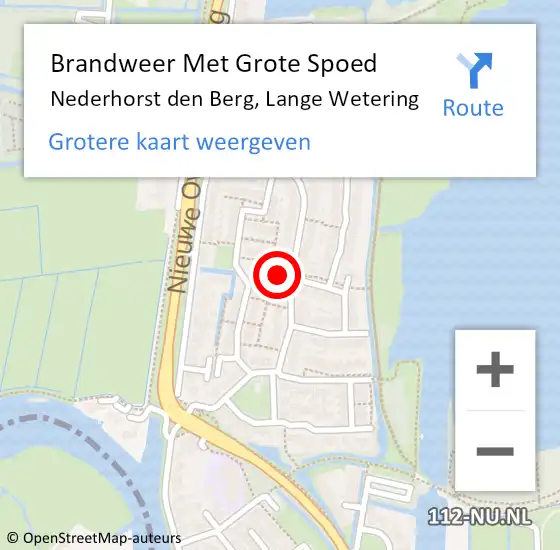 Locatie op kaart van de 112 melding: Brandweer Met Grote Spoed Naar Nederhorst den Berg, Lange Wetering op 19 december 2013 18:31