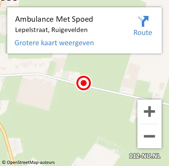 Locatie op kaart van de 112 melding: Ambulance Met Spoed Naar Lepelstraat, Ruigevelden op 30 juni 2016 11:45