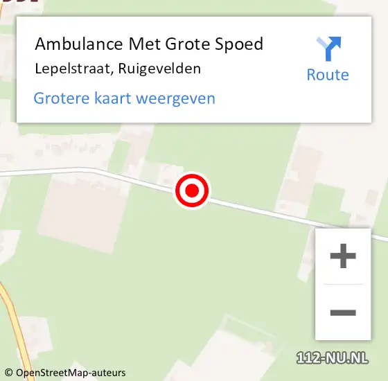 Locatie op kaart van de 112 melding: Ambulance Met Grote Spoed Naar Lepelstraat, Ruigevelden op 30 juni 2016 11:48